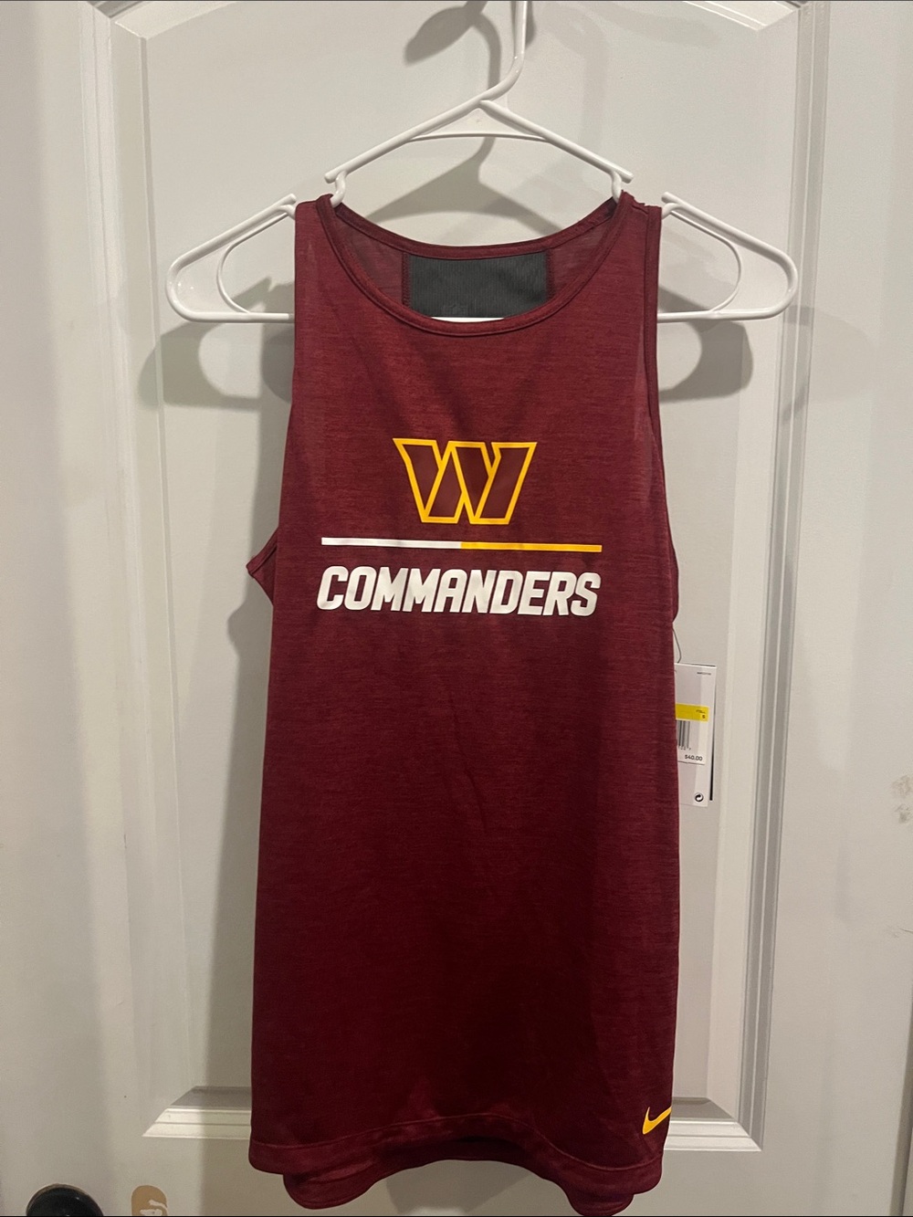 Nike Maroon Washington Commanders Tank with Yellow Accents